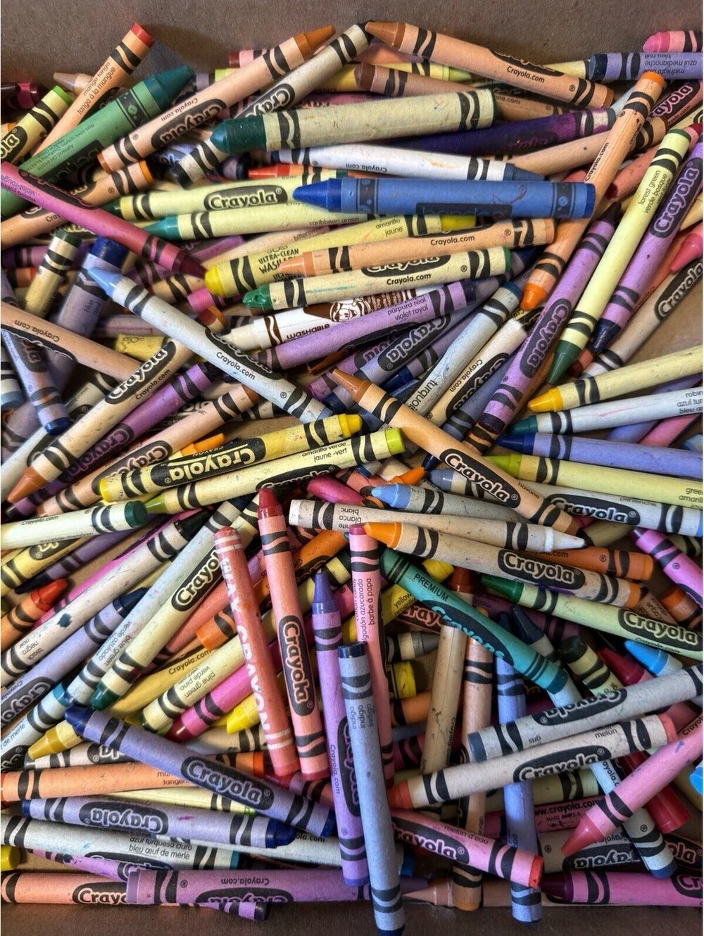 Lot of Crayola Crayons includes dandelion macaroni and cheese And Others